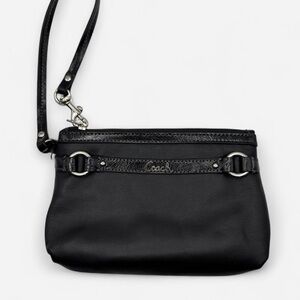 Coach Gallery Leather Black Wristlet